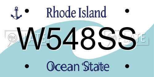 W548SS Rhode Island License Plate