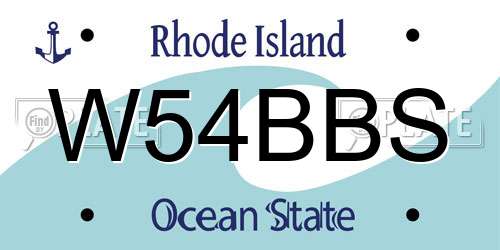 W54BBS Rhode Island License Plate