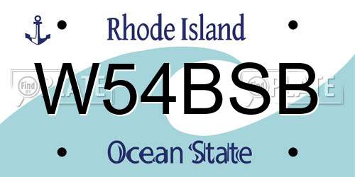 W54BSB Rhode Island License Plate
