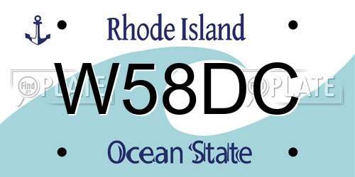 W58DC Rhode Island License Plate