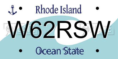 W62RSW Rhode Island License Plate