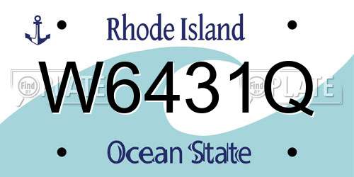 W6431Q Rhode Island License Plate
