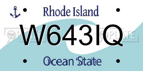 W643IQ Rhode Island License Plate