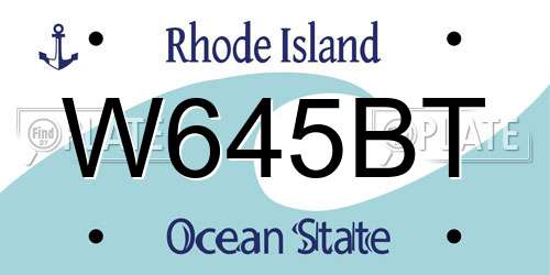 W645BT Rhode Island License Plate