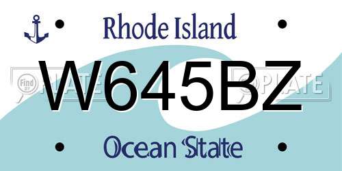 W645BZ Rhode Island License Plate