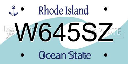 W645SZ Rhode Island License Plate