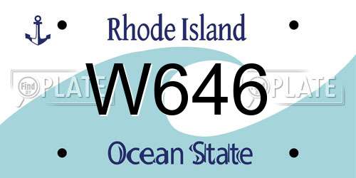 W646 Rhode Island License Plate