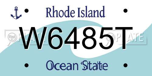 W6485T Rhode Island License Plate