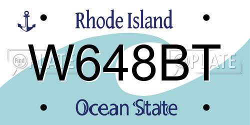 W648BT Rhode Island License Plate