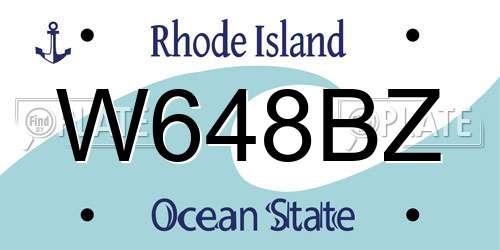 W648BZ Rhode Island License Plate