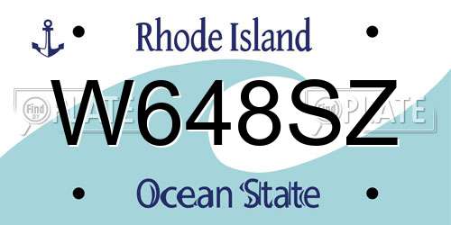 W648SZ Rhode Island License Plate