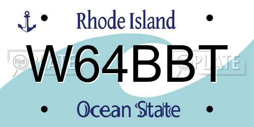 W64BBT Rhode Island License Plate