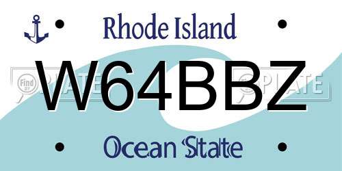 W64BBZ Rhode Island License Plate