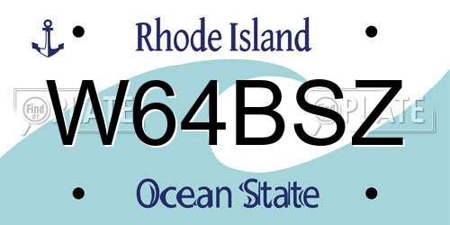W64BSZ Rhode Island License Plate