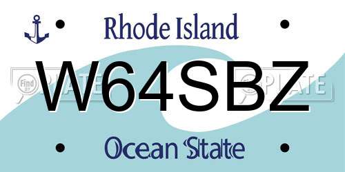 W64SBZ Rhode Island License Plate