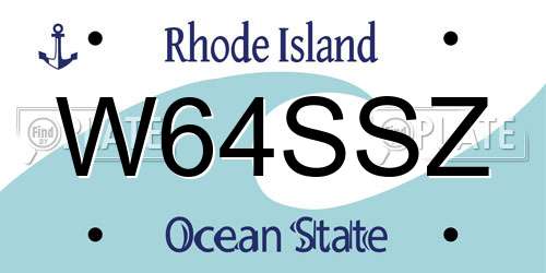 W64SSZ Rhode Island License Plate