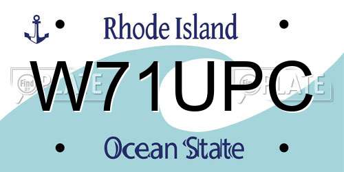 W71UPC Rhode Island License Plate