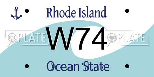 W74 Rhode Island License Plate