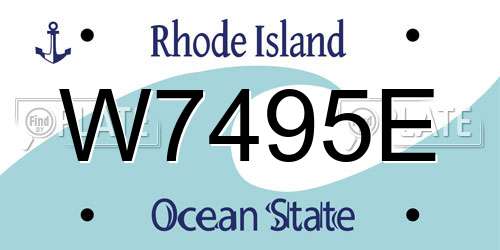 W7495E Rhode Island License Plate