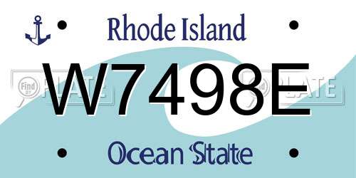 W7498E Rhode Island License Plate