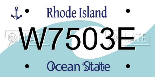 W7503E Rhode Island License Plate