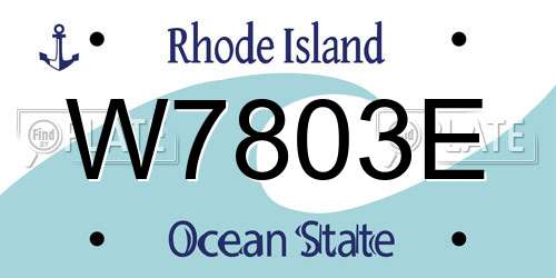 W7803E Rhode Island License Plate