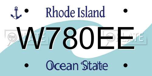 W780EE Rhode Island License Plate