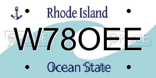 W78OEE Rhode Island License Plate