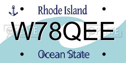 W78QEE Rhode Island License Plate