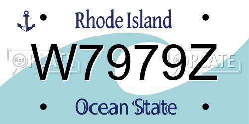 W7979Z Rhode Island License Plate