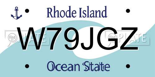 W79JGZ Rhode Island License Plate