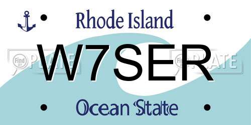 W7SER Rhode Island License Plate