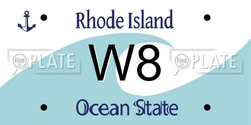 W8 Rhode Island License Plate