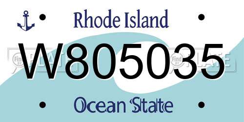 W805035 Rhode Island License Plate