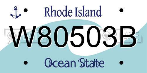 W80503B Rhode Island License Plate