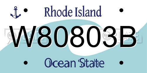 W80803B Rhode Island License Plate