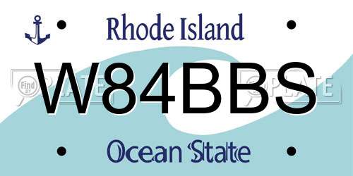 W84BBS Rhode Island License Plate