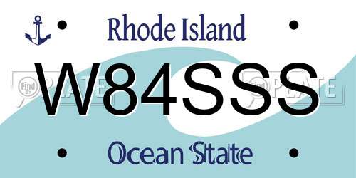 W84SSS Rhode Island License Plate