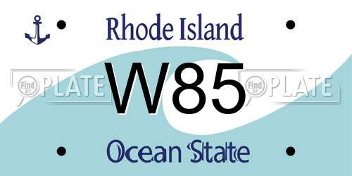 W85 Rhode Island License Plate
