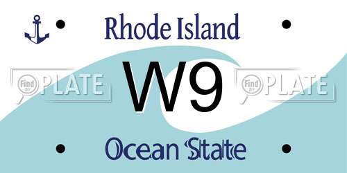 W9 Rhode Island License Plate