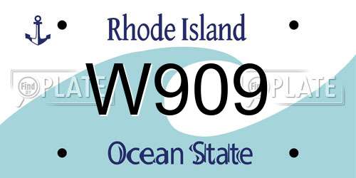 W909 Rhode Island License Plate