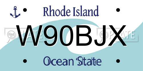 W90BJX Rhode Island License Plate