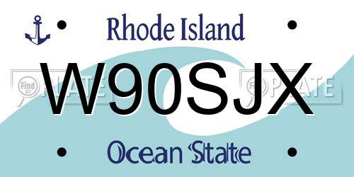W90SJX Rhode Island License Plate