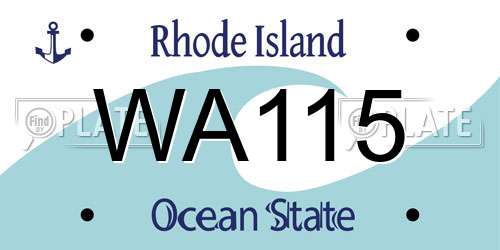 WA115 Rhode Island License Plate