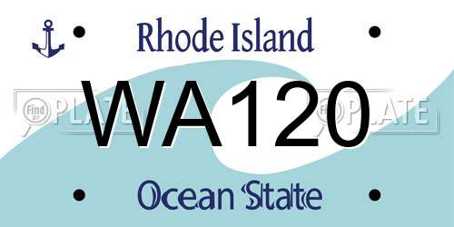 WA120 Rhode Island License Plate