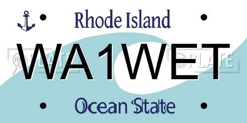 WA1WET Rhode Island License Plate