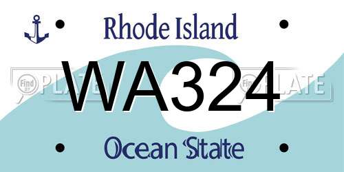 WA324 Rhode Island License Plate