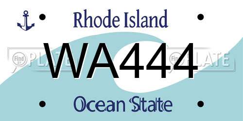 WA444 Rhode Island License Plate