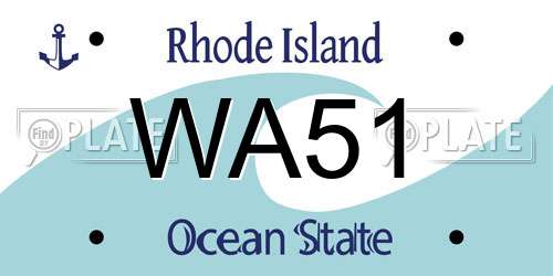 WA51 Rhode Island License Plate