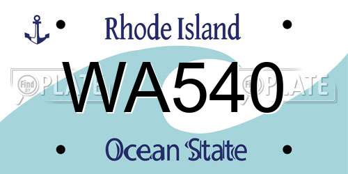 WA540 Rhode Island License Plate